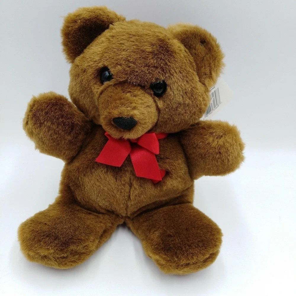 Dakin Heart-Throb Bear Plush Stuffed Brown Teddy Red Velvet Vintage 1985